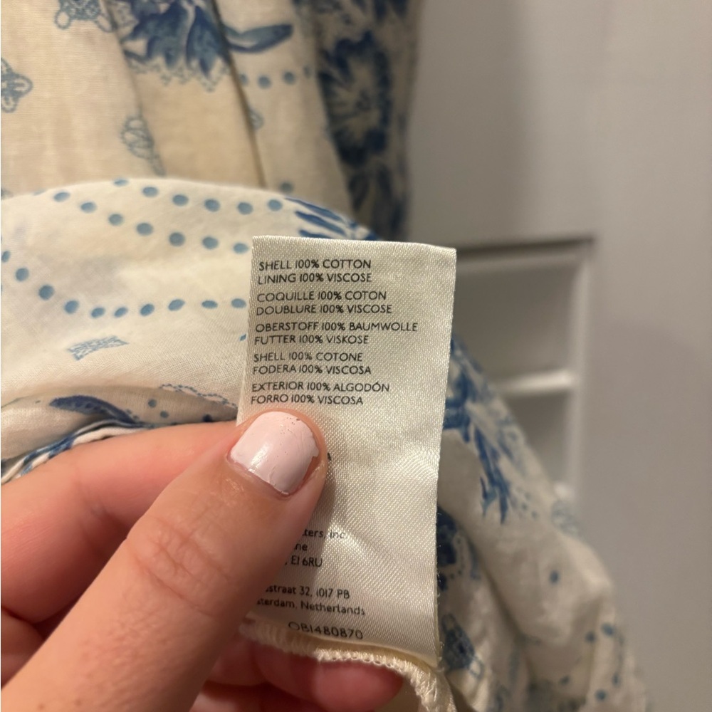 Free People Cream Maxi Dress with Blue Floral Print - Picture 14 of 15